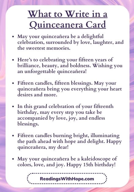  What To Write In A Quinceanera Card 
