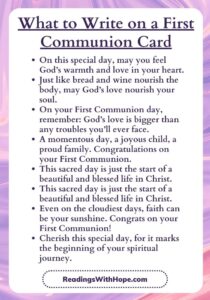 What to Write on a First Communion Card | 100 Messages