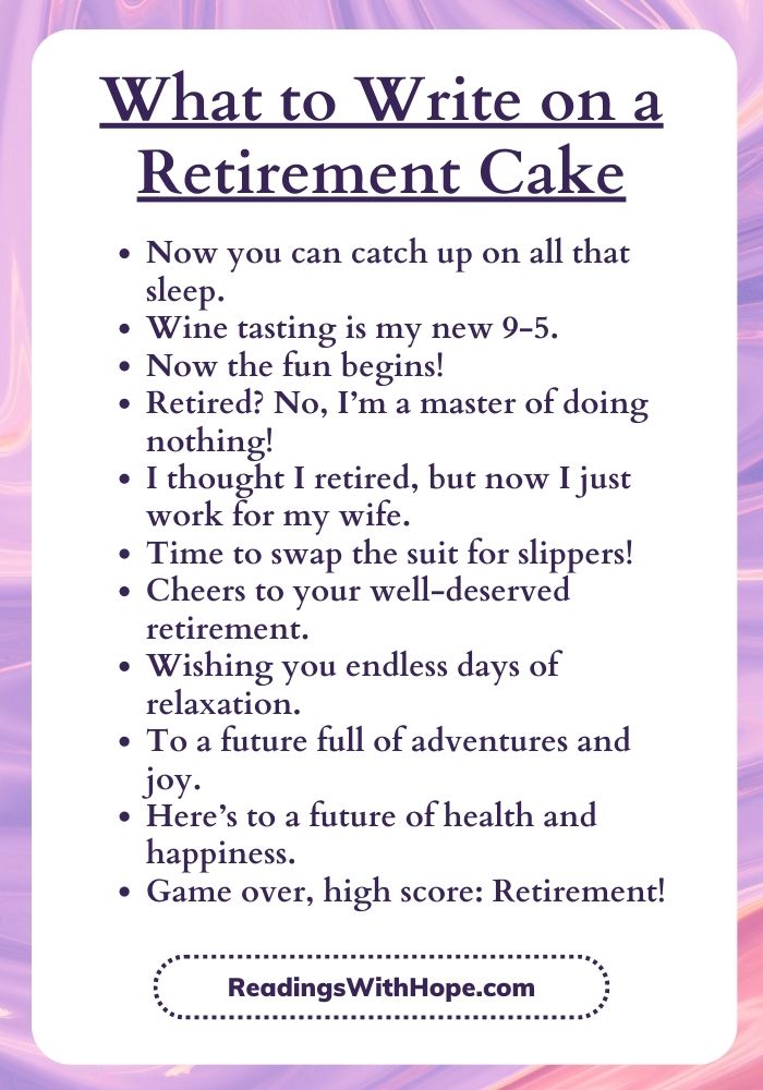 What to Write on a Retirement Cake Infographic
