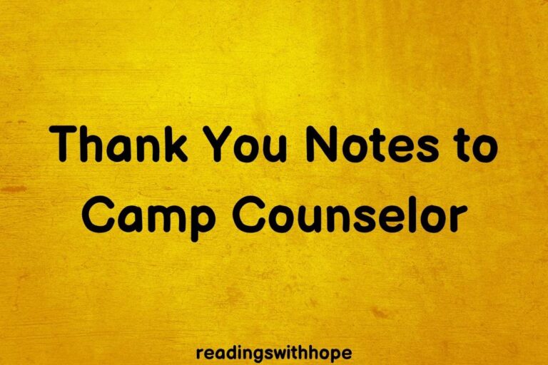 Thank You Notes to Camp Counselor [+Messages]