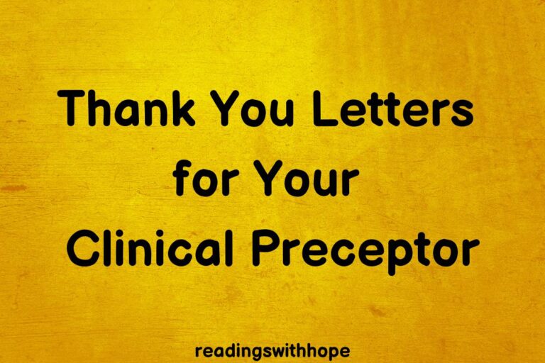 20 Thank You Letters for Your Clinical Preceptor