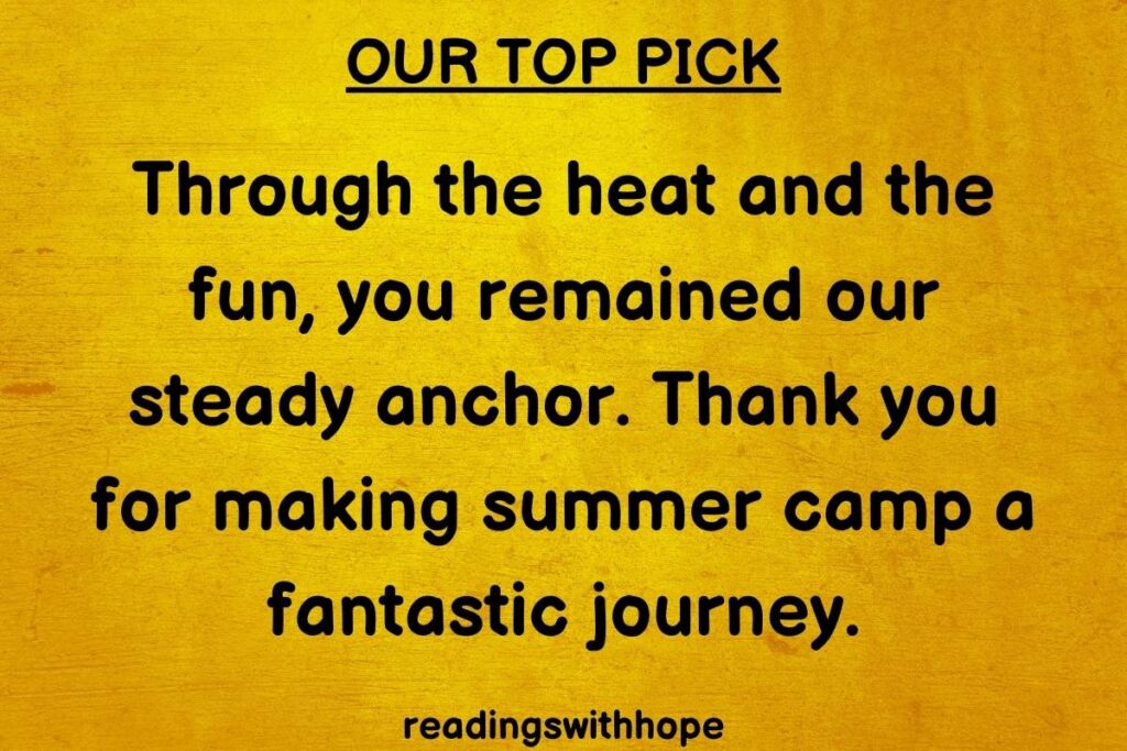 Thank You Message for Summer Camp Counselor