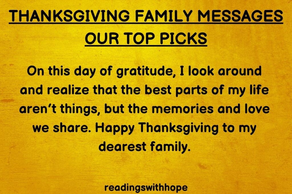 thanks giving card message for family