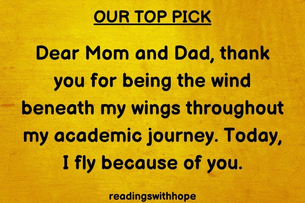 Thank You Message for Parents on Graduation Day