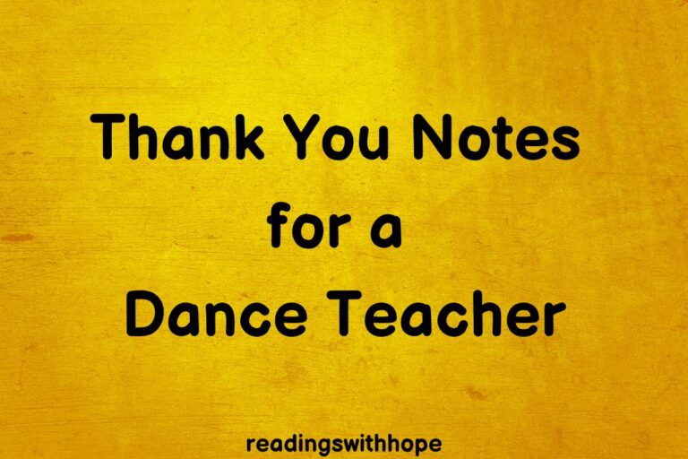Thank You Notes for a Dance Teacher