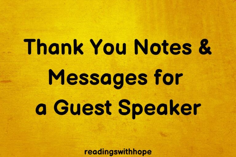 Thank You Notes and Messages for a Guest Speaker