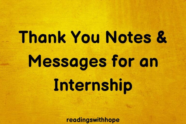 Thank You Notes and Messages for an Internship
