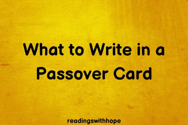 What to Write in a Passover Card