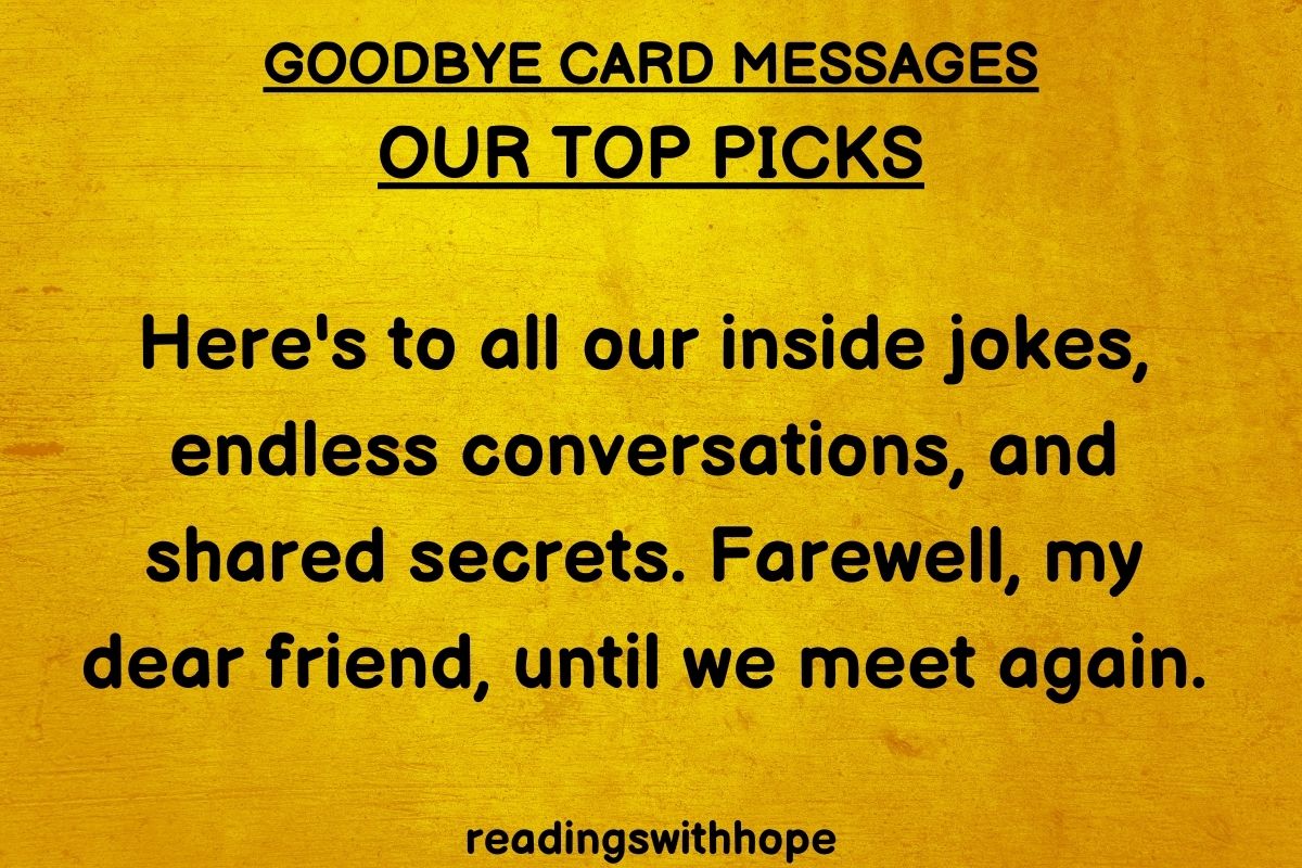 goodbye card message