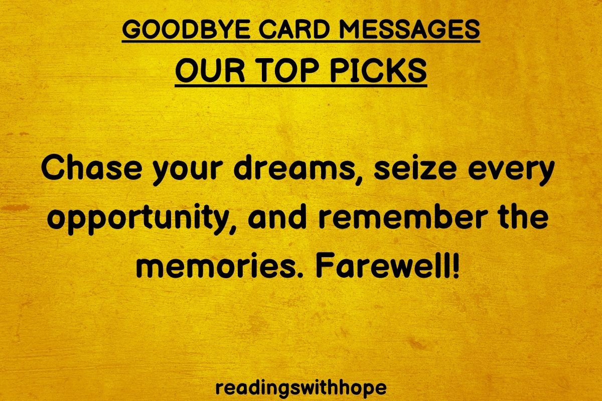 goodbye goodluck card message