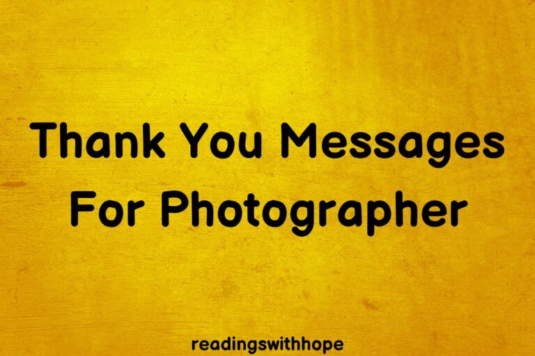 40 Thank you Messages for Photographer