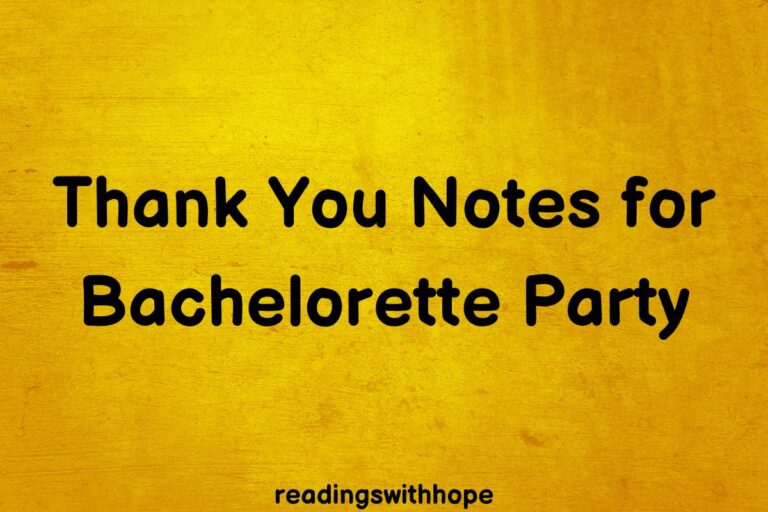Thank You Notes for Bachelorette Party