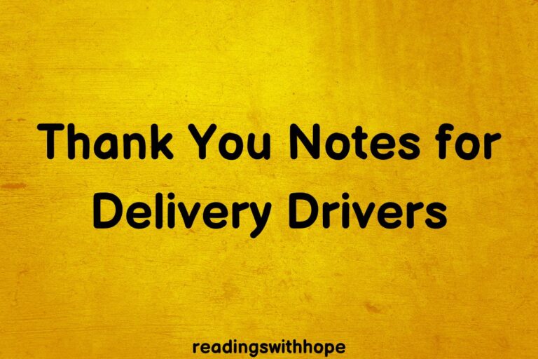 Thank You Notes for Delivery Drivers