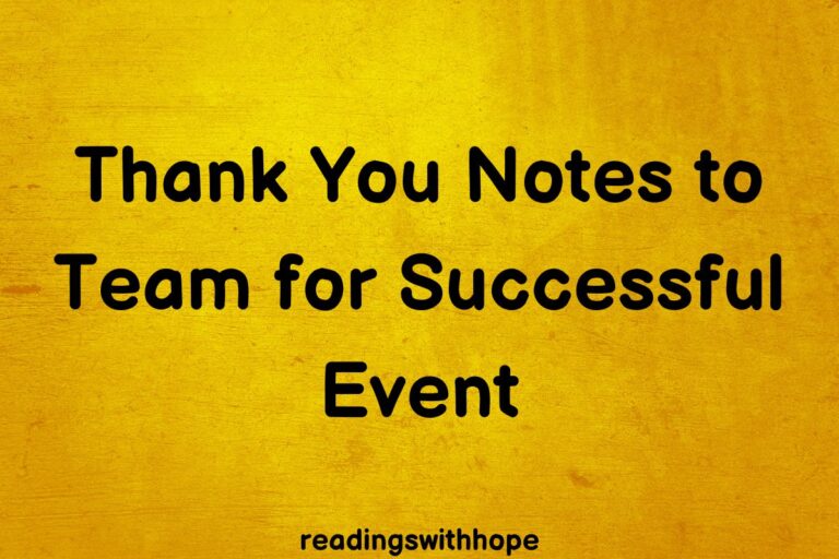 Thank you Notes to Team for Successful Event