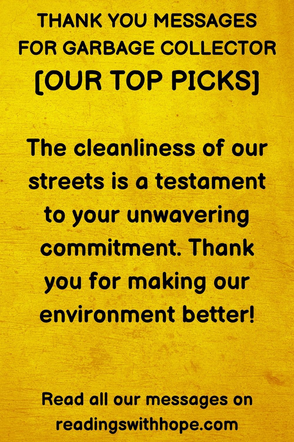 thank you message for garbage collector