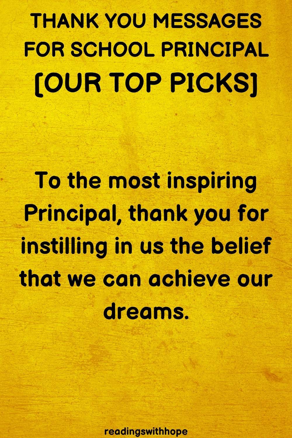 Thank You Message for School Principal