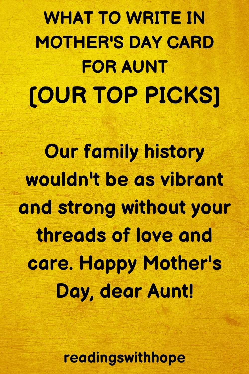 What to Write in Mother's Day Card for Aunt