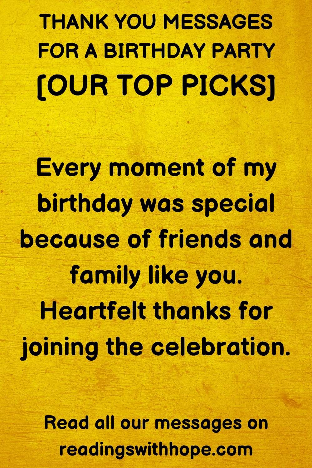 thank you message for a birthday party