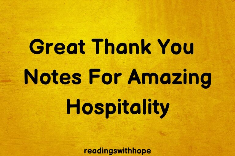 Great Thank You Notes For Amazing Hospitality