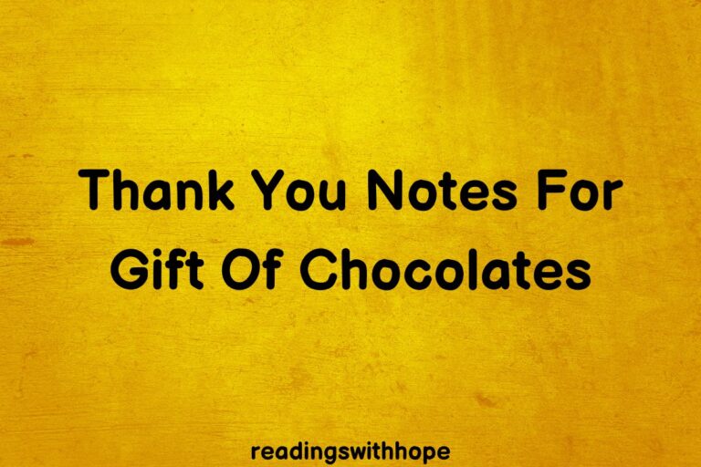 Thank You Notes For Gift Of Chocolates