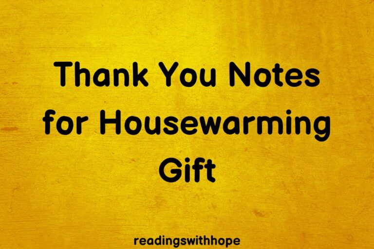 Thank You Notes For Housewarming Gift