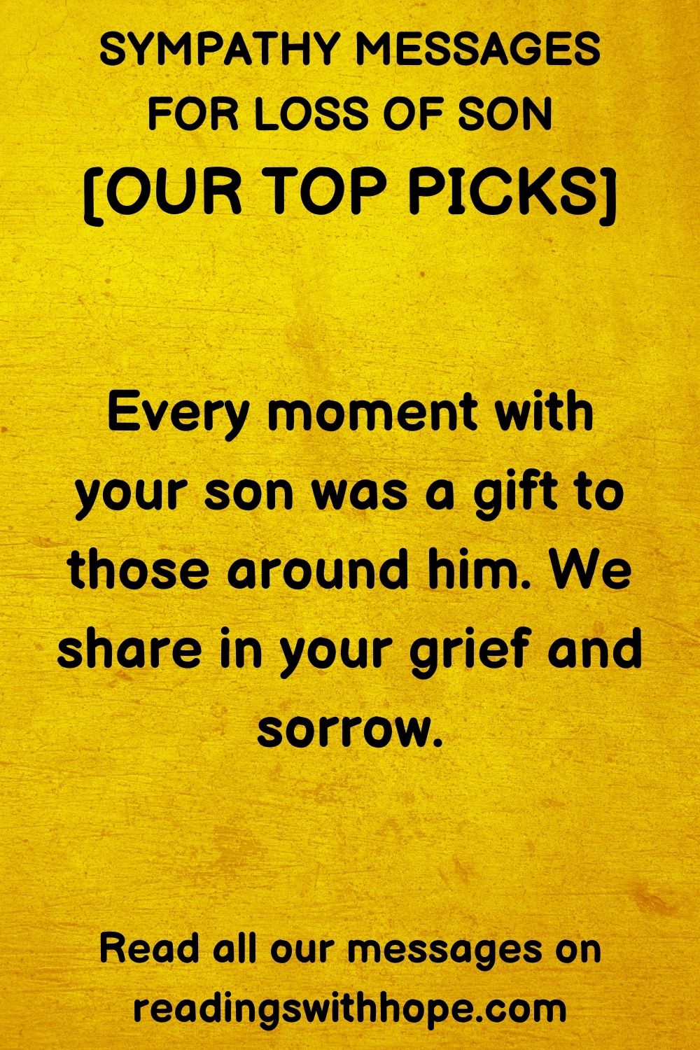 sympathy message for someone who lost a son