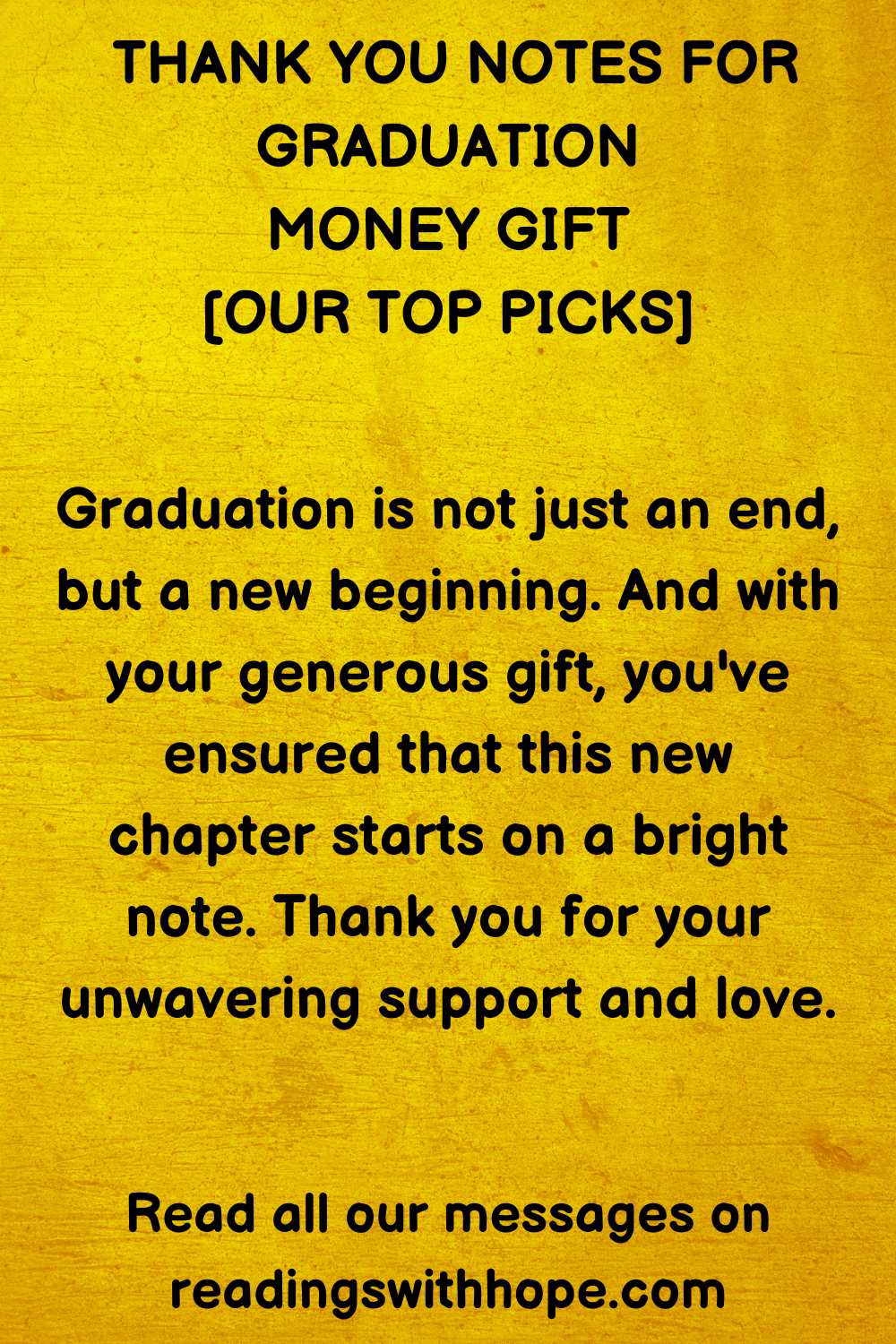 Thank You Note for Graduation Money Gift