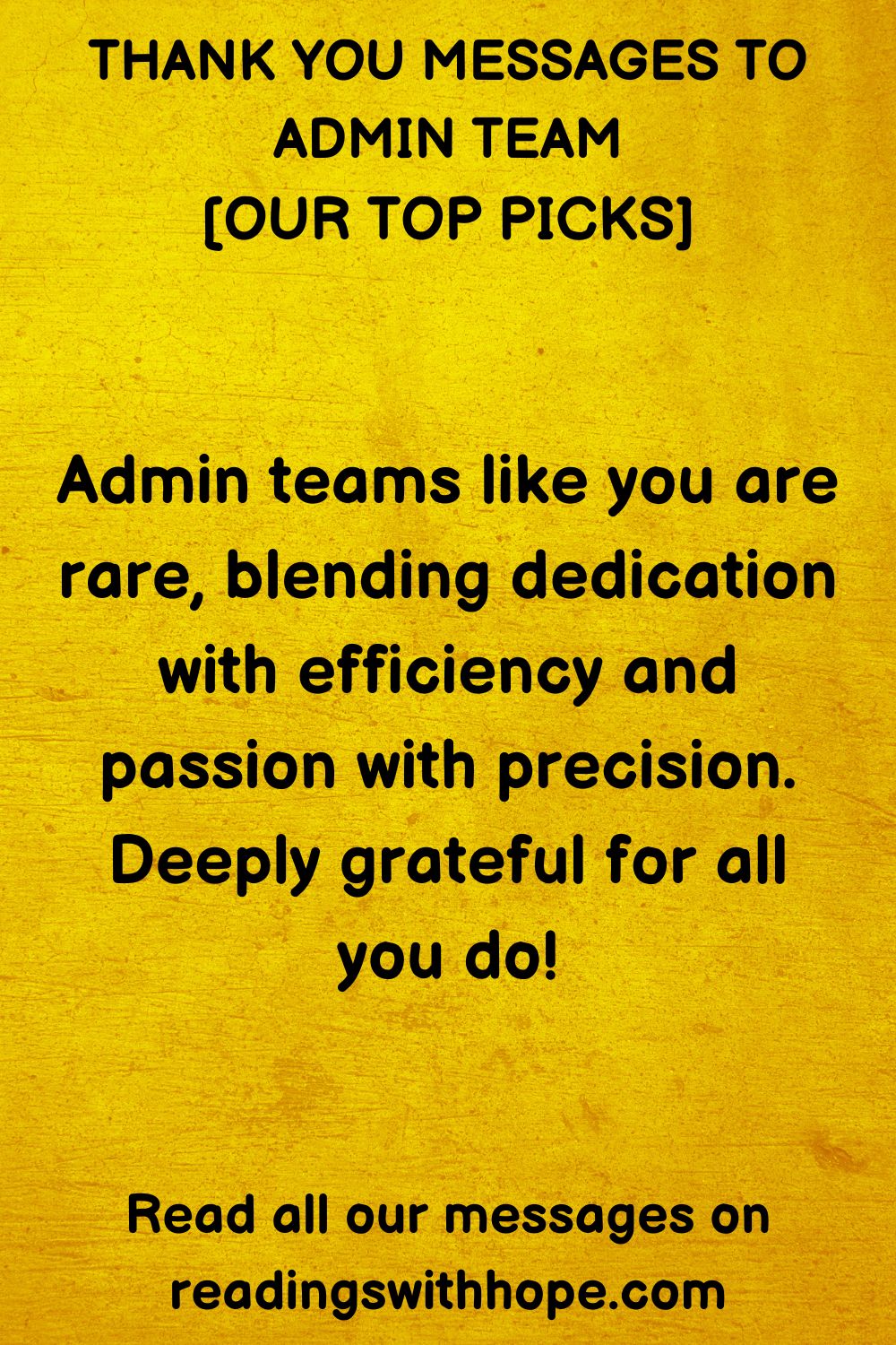 thank you message to admin team