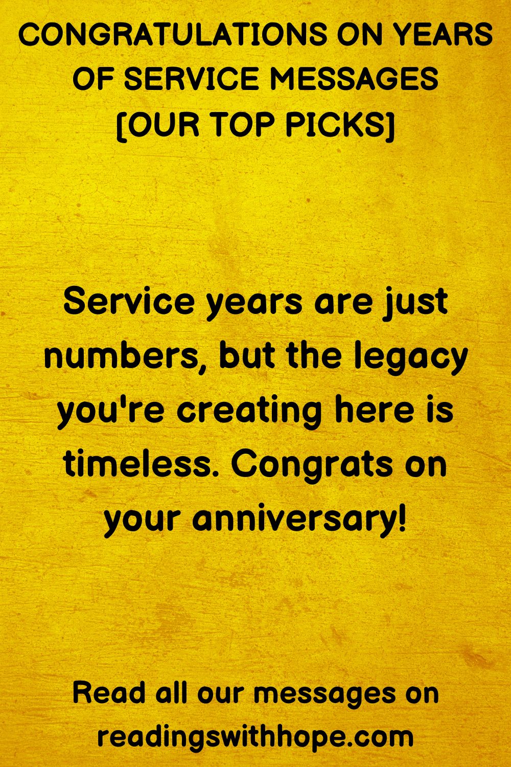 Congratulations on Years of Service Messages