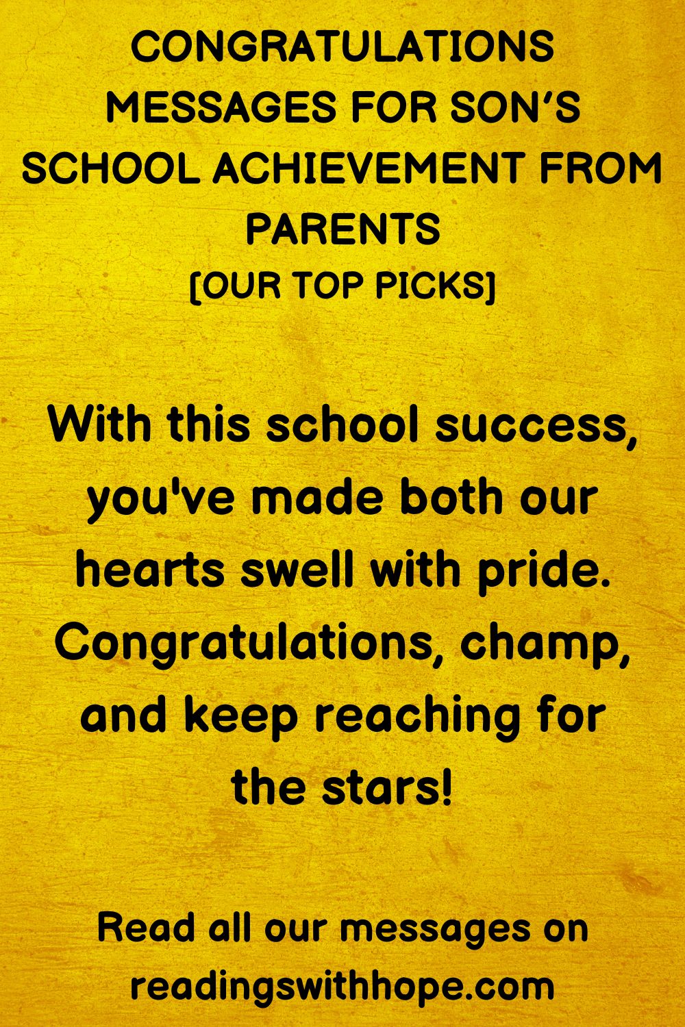 Congratulations Message for Son’s School Achievement From Parents
