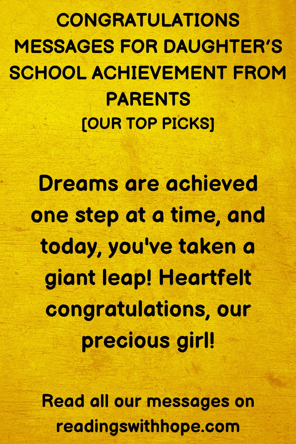 Congratulations Message for Daughter’s School Achievement From Parents
