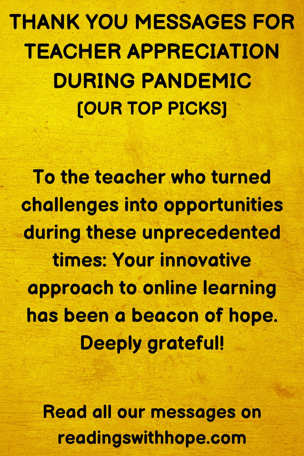 Thank You Messages For Teacher Appreciation During Pandemic
