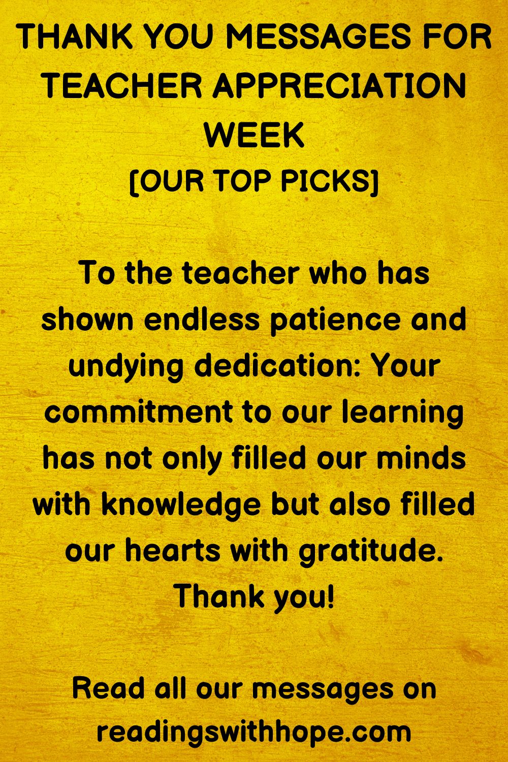 Thank You Message For Teacher Appreciation Week
