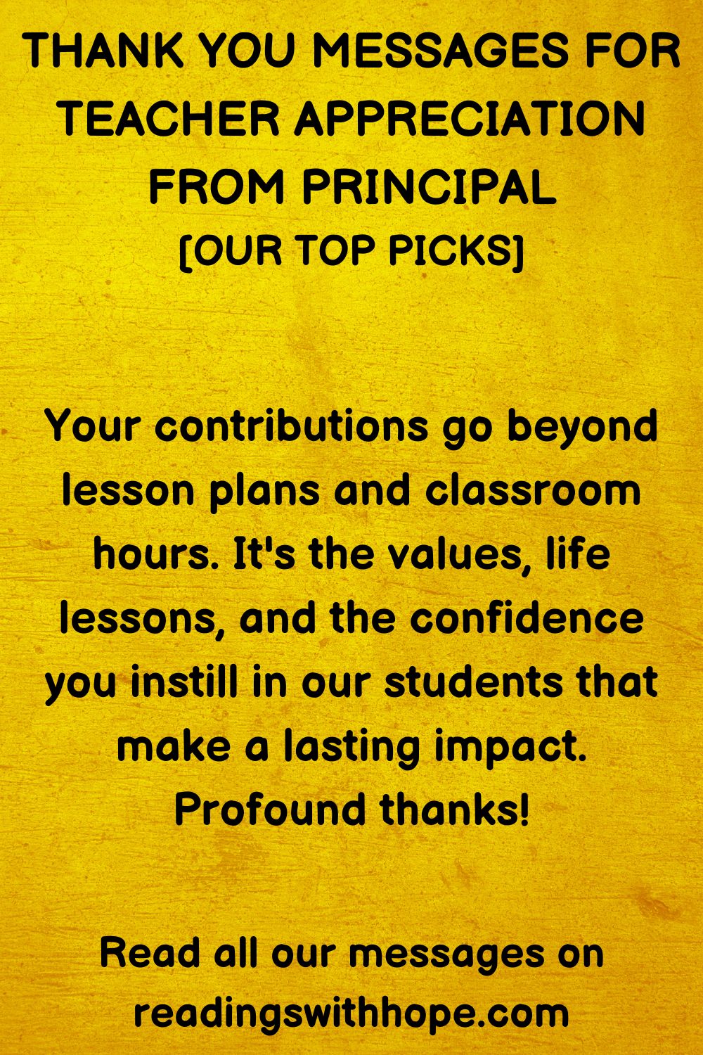 Thank You Message For Teacher Appreciation From Principal
