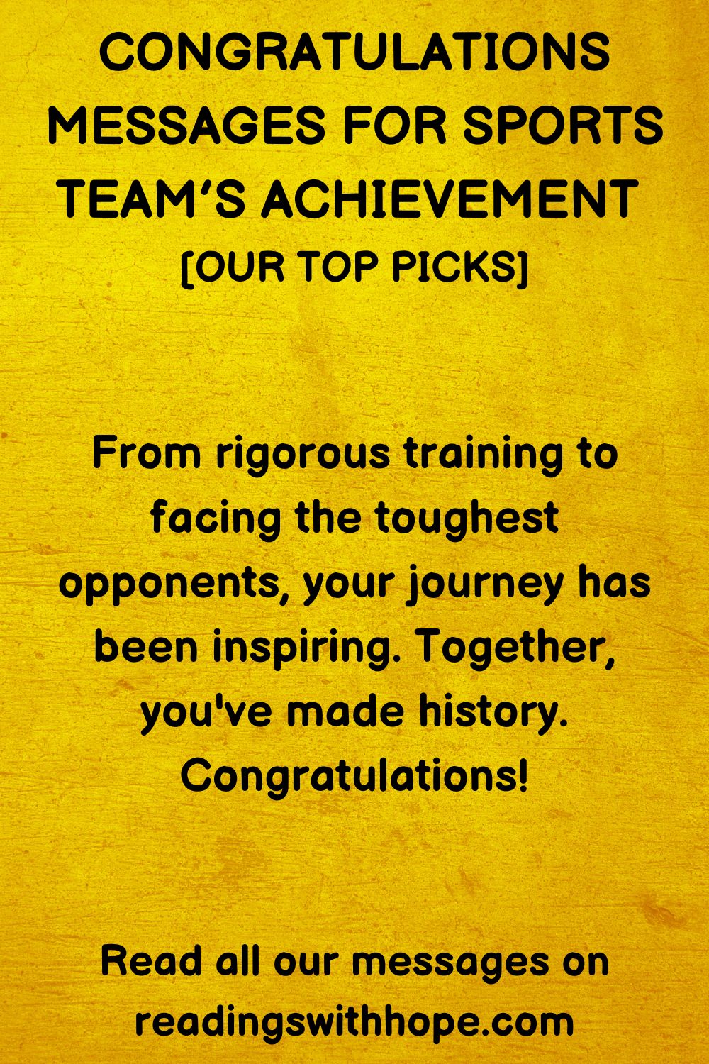 Congratulations Message for Sports Team’s Achievement 
