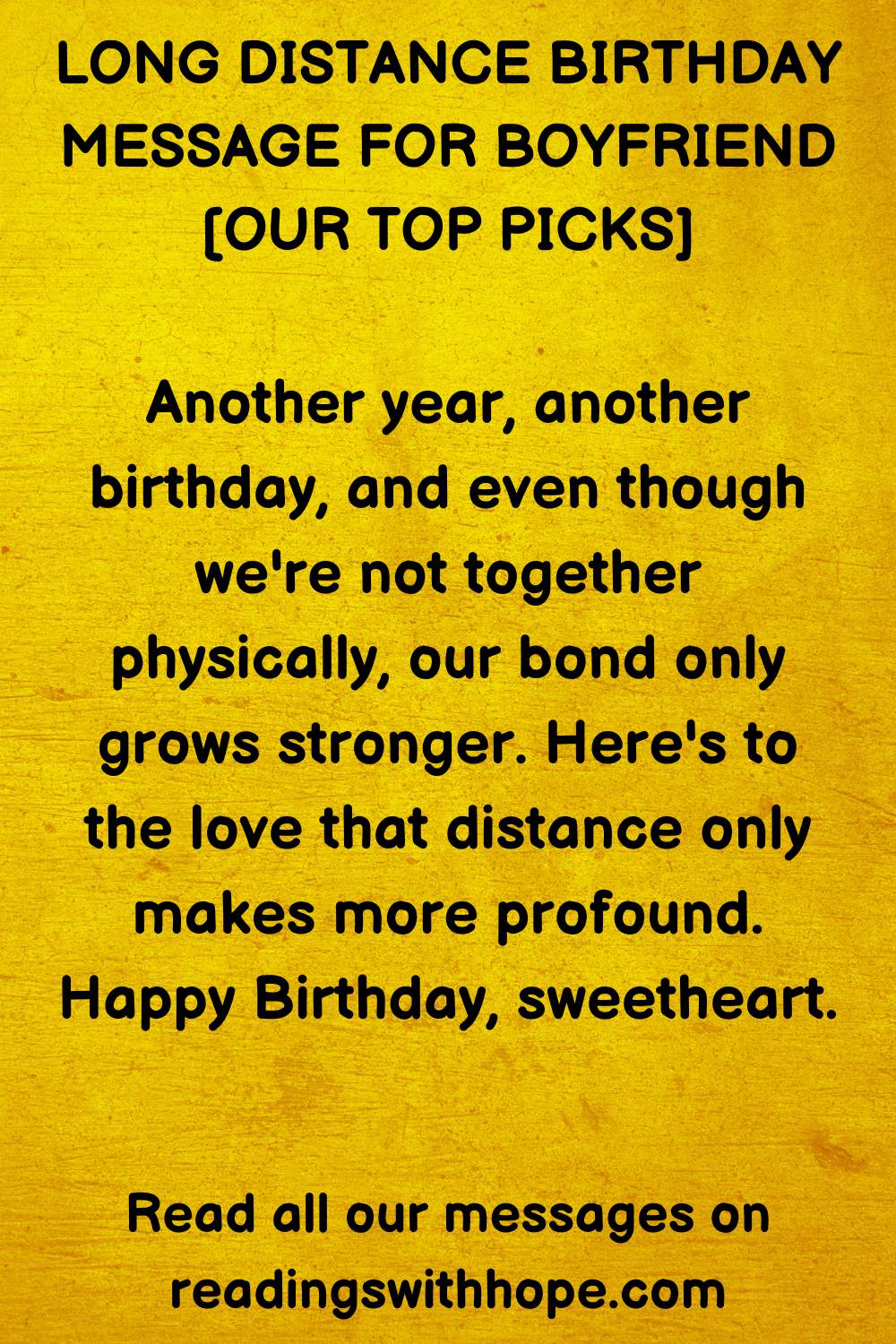 Long Distance Birthday Message for Boyfriend