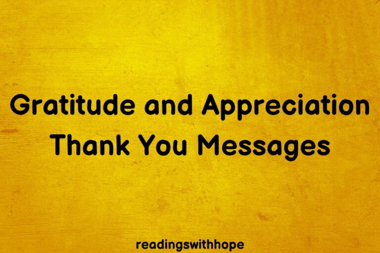 Gratitude and Appreciation Thank You Messages