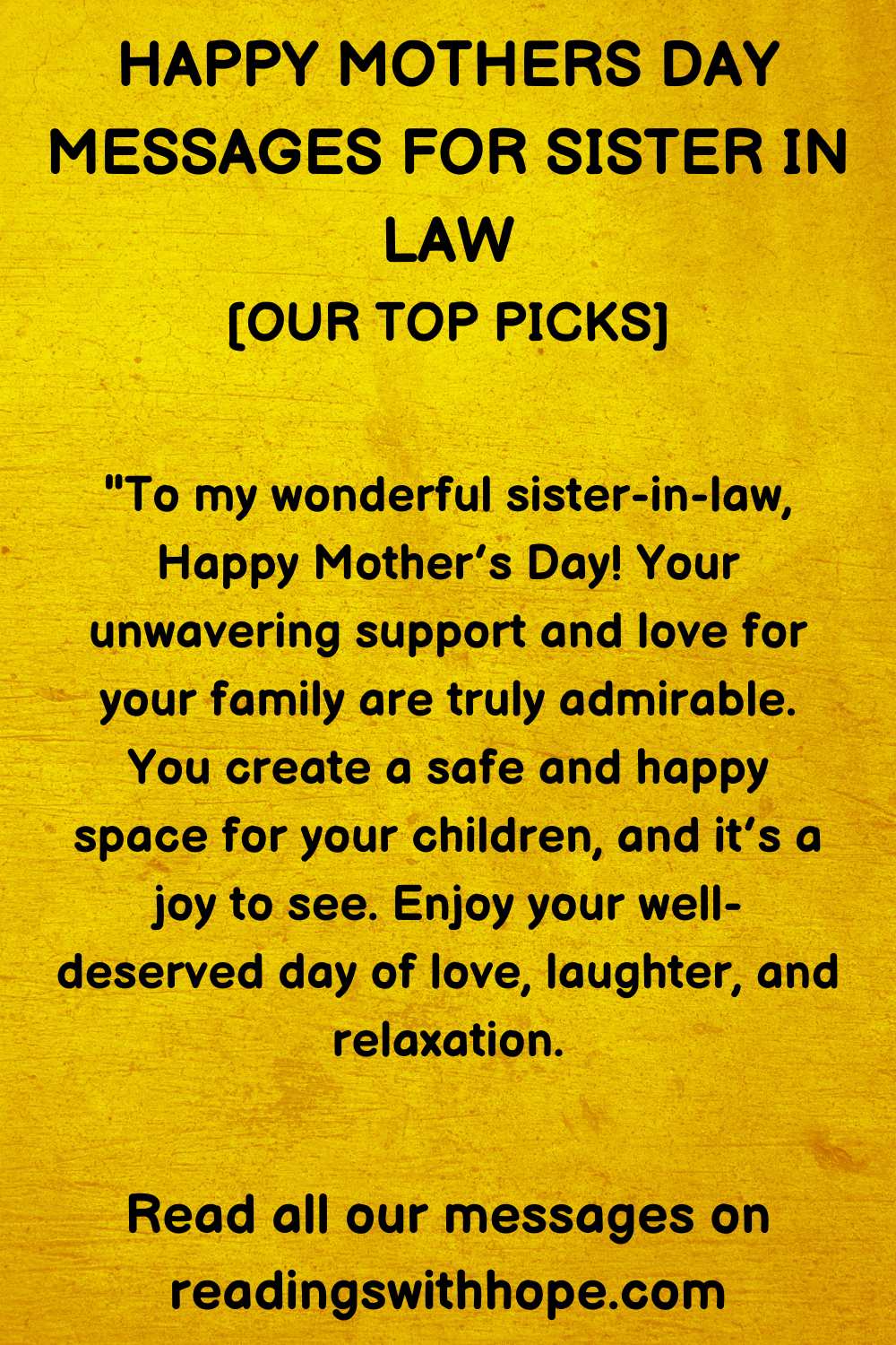 Happy Mothers Day Message for Sister
in law