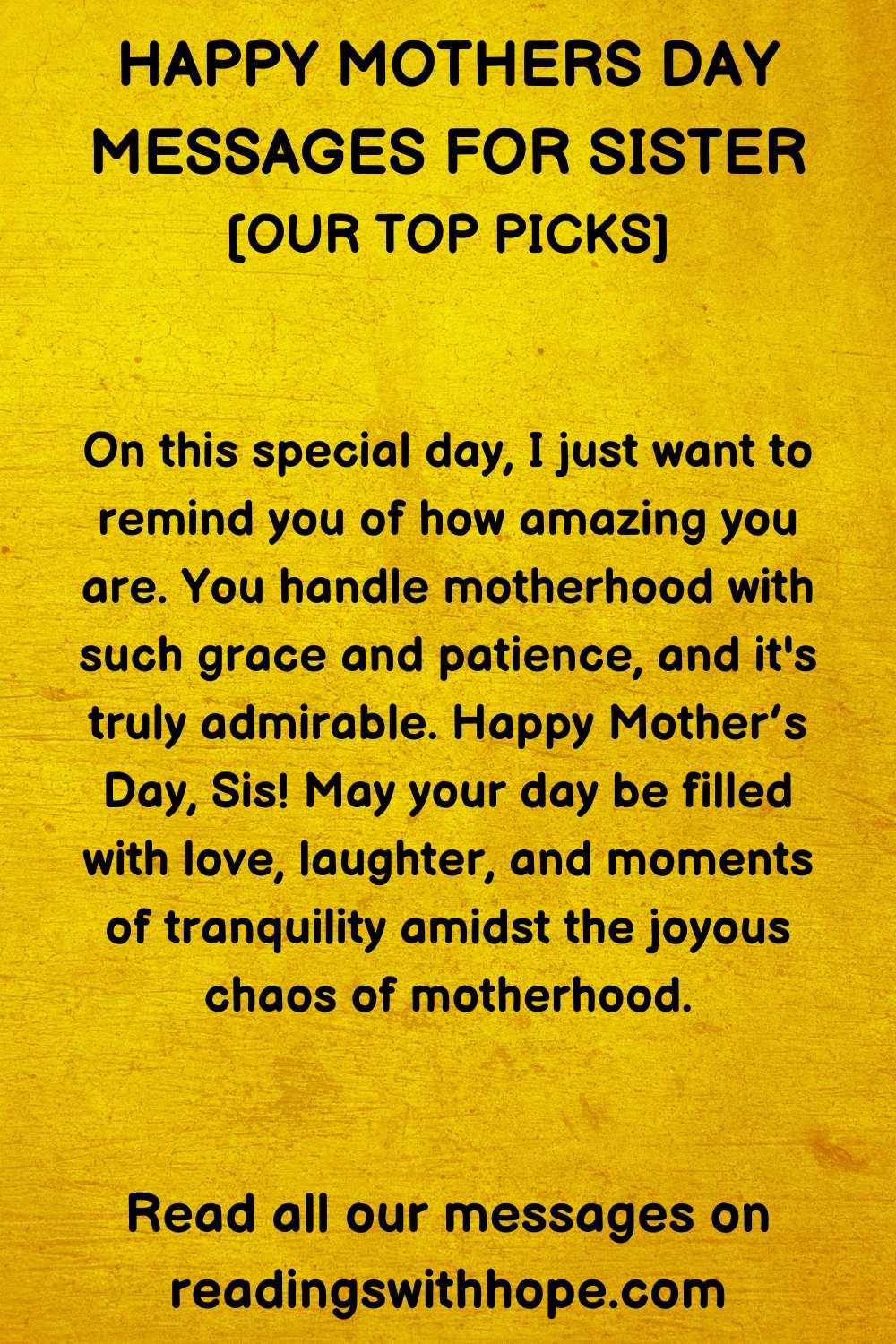 Happy Mothers Day Messages for Sister
