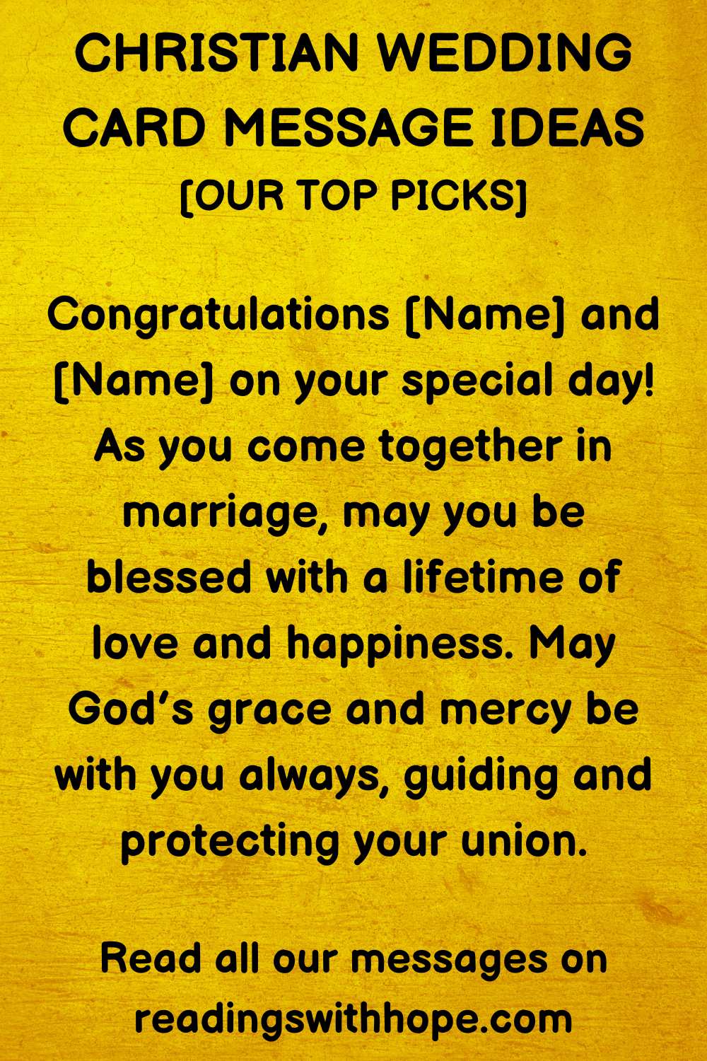 Christian Wedding Card Message Ideas