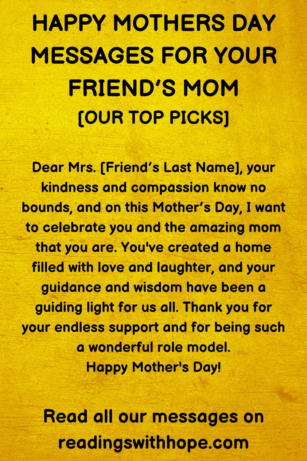 Happy Mothers Day Messages for Your Friend’s Mom
