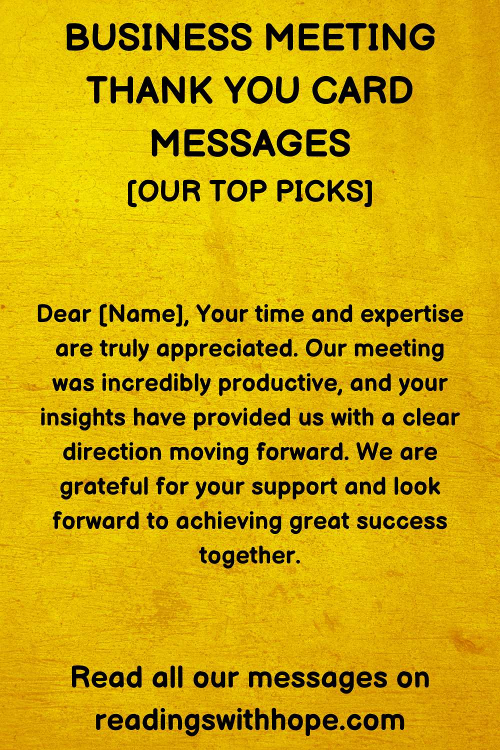 Business Meeting Thank You Card Messages
