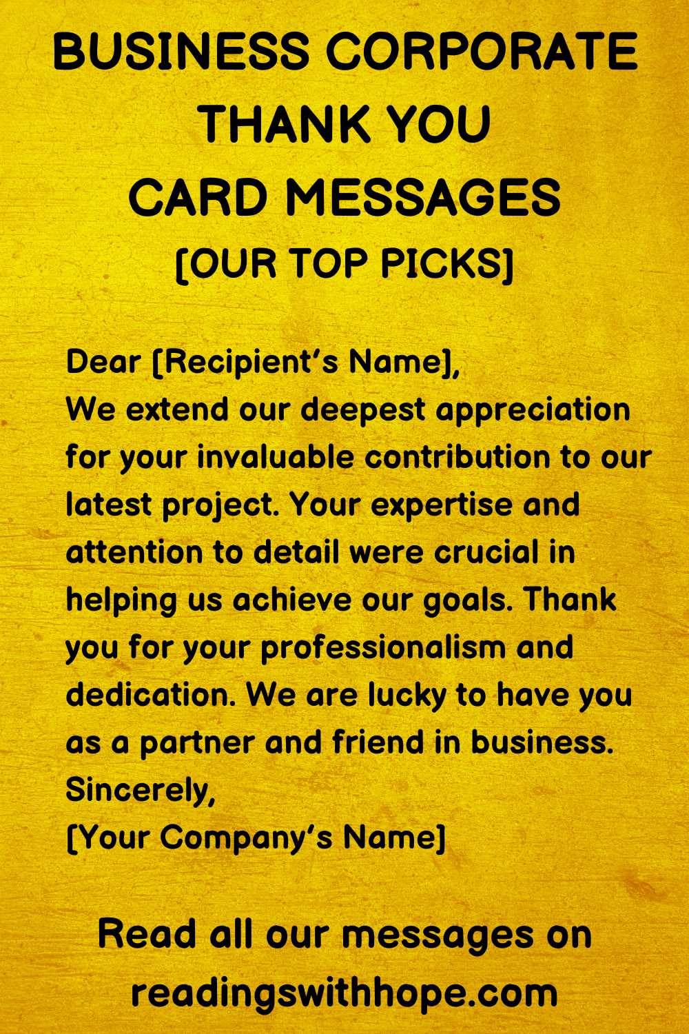Best Business Corporate Thank You Card Messages

