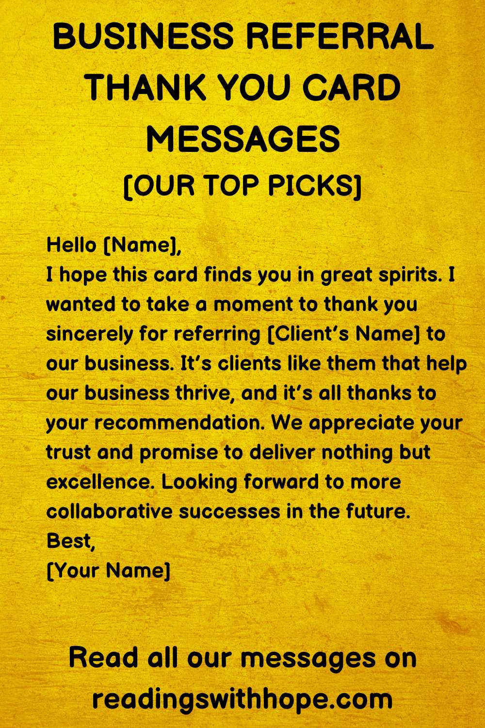 Business Referral Thank You Card Messages
