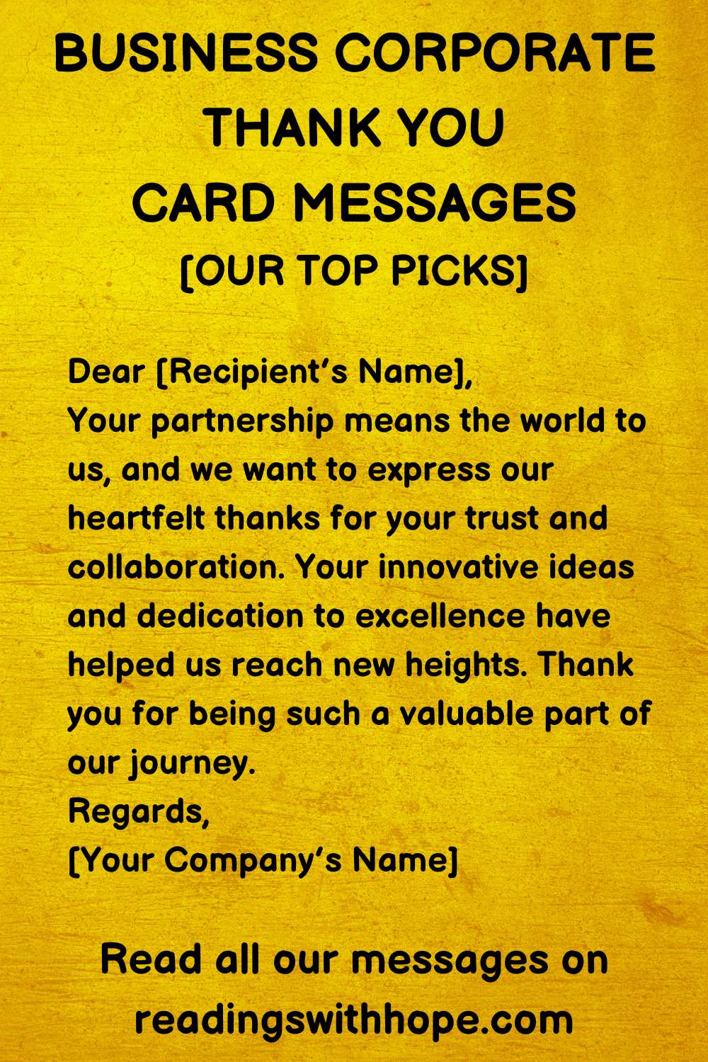 Best Business Corporate Thank You Card Messages
