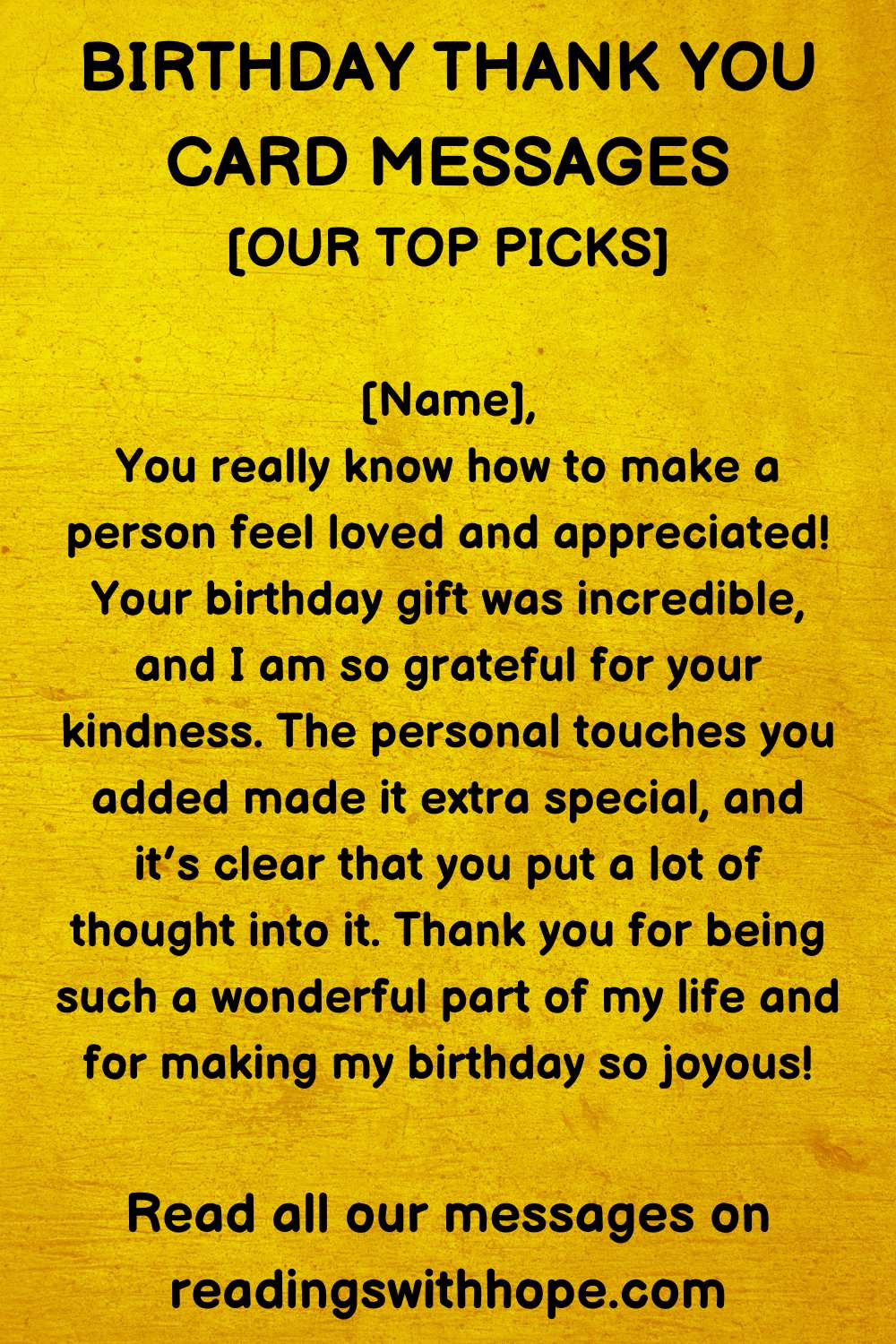 Birthday Thank you Card Message