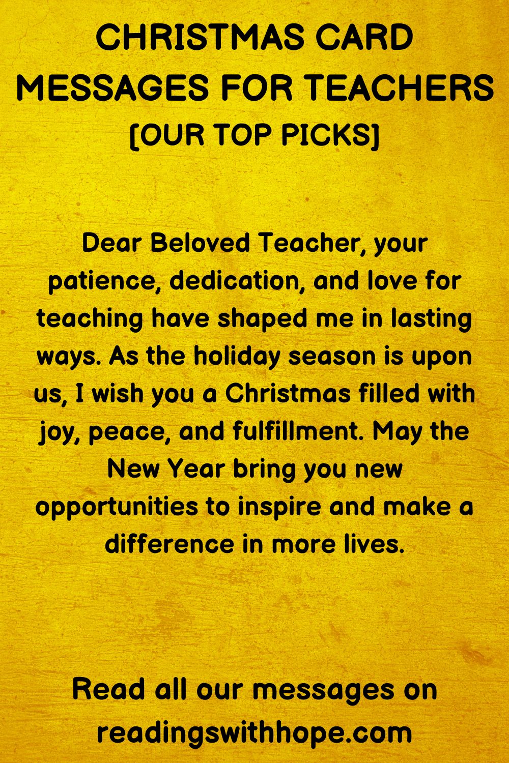 christmas card messages for teachers