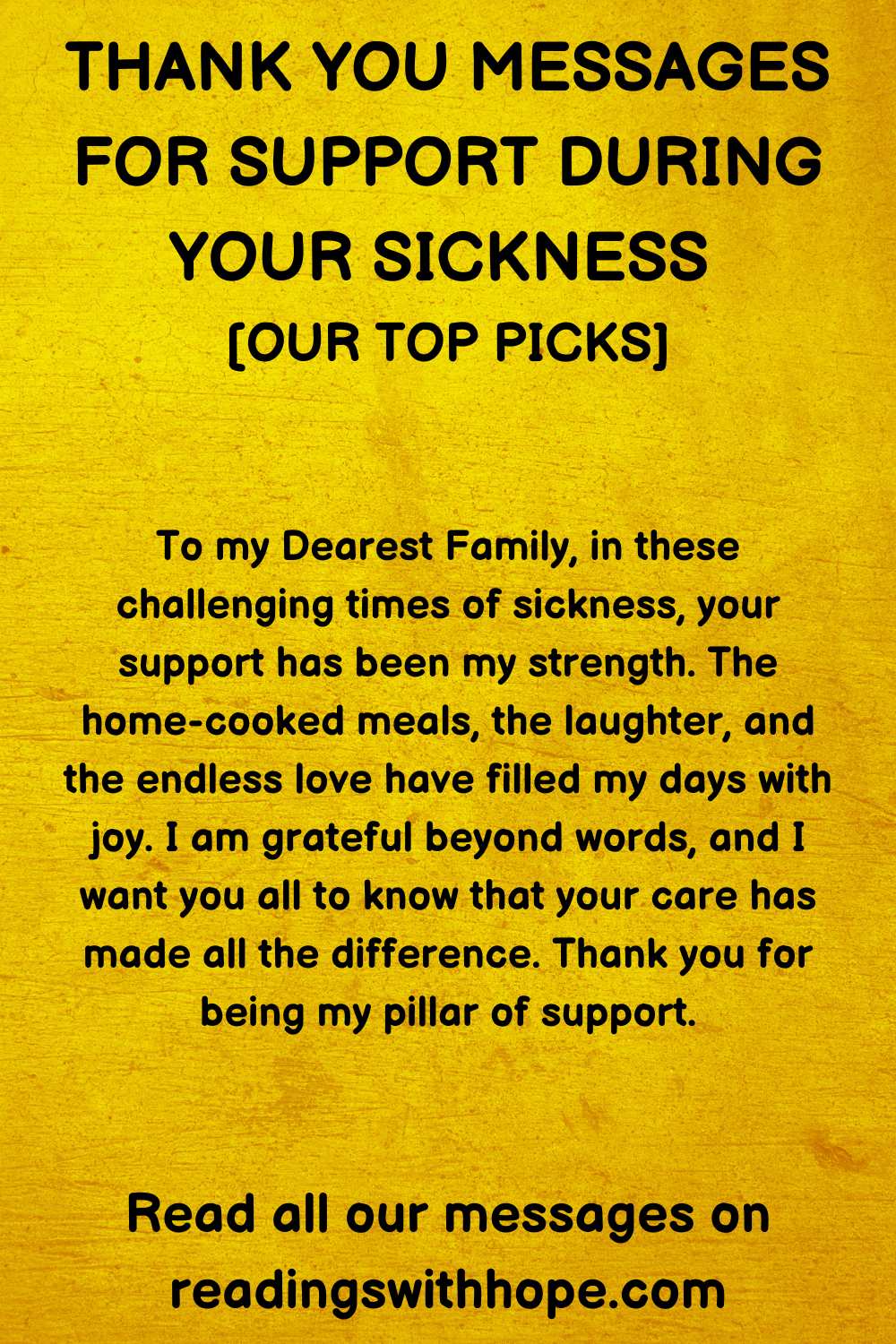 Thank You Message For Support During Your Sickness