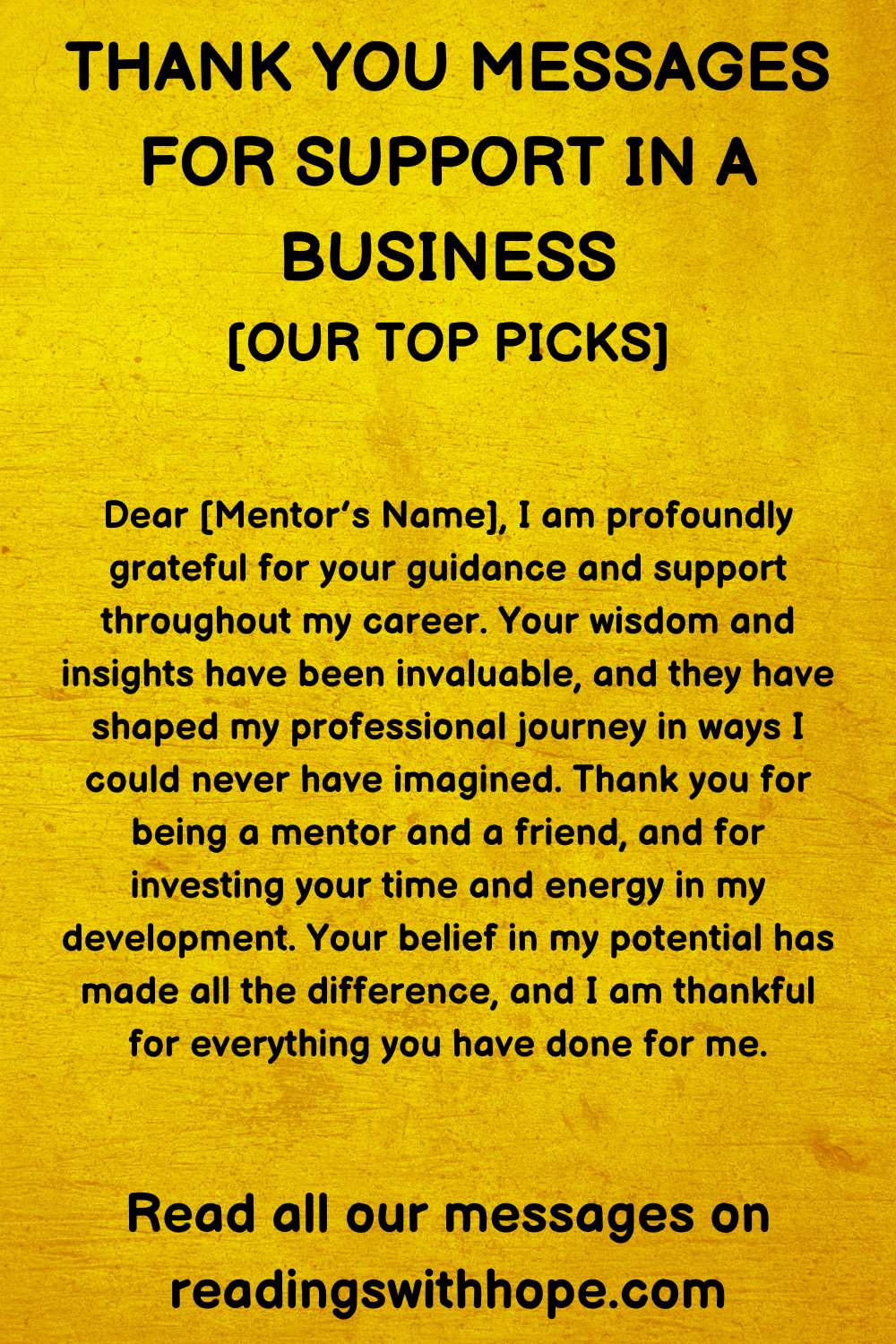 Thank You Message For Support in a Business