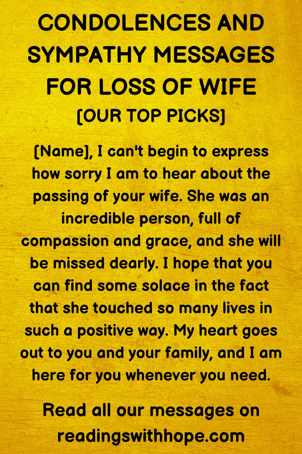 Condolences and Sympathy Message for Loss of Wife
